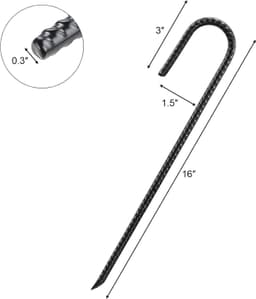 Zware Grondankers voor Trampoline en Tent - 40 cm, Set van 10, Gegalvaniseerde Haken, Tuinpinnen en Stabiliteitsankers voor Camping en Buitenactiviteiten — thumbnail 3