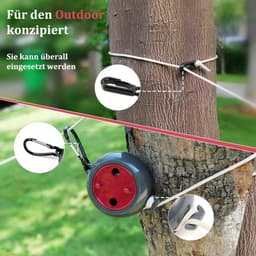 Waslijn uittrekbaar, waslijn camping, draagbaar, 10 m, reizen, vakantie, outdoor, wasrek voor badkamer, bijkeuken, tuin of reizen (rood) — thumbnail 3