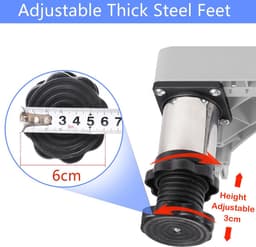 Wasmachineonderstel - Apparatenvoet - Apparaten Verplaatsen - Verstelbaar & Stabiel - 545-67 cm - Zilver — thumbnail 3