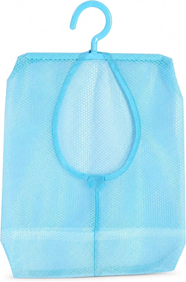 Waszak van Mesh, Multifunctionele Opbergtas van Mesh voor Ondergoed, Reistas met Ophanghaak voor Sokken, Kousen, Bh's en Ander Ondergoed de badkamer. (BLUE) — afbeelding 1