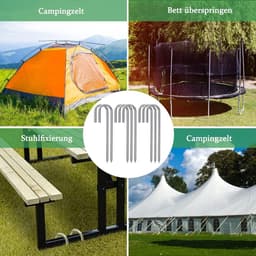 SnelShoppen - Pack van 8 Gegalvaniseerde Grondankers, J-vormige Grondpinnen, Tentstaken, Tuinankers van Gegalvaniseerd Staal, 30 cm voor Camping, Tuin — thumbnail 4