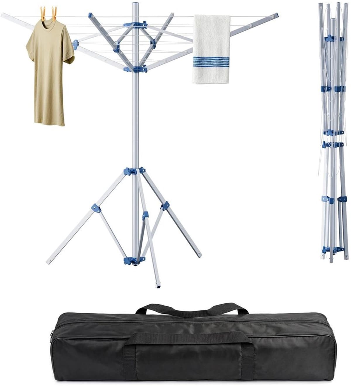 Mobiele Kleerhanger met 4 Armen en 16 Meter Waslijn — afbeelding 1