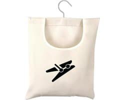 Wasknijperzak - Beige - Duurzaam canvas - 32 x 28 cm - 1 stuk