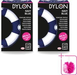 2 x Dylon - Textielverf - Navy Blue - All-in-One - Inclusief Zout - 350g - Bulkverpakking - Textielverf - Douchemop - Kleding verven — thumbnail 1