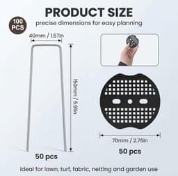 Grondpennen 150 mm met kunststof sluitringen - verzinkt - roestvrij - stabiele bevestiging voor tuinprojecten - ShopVlot — thumbnail 5