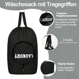 Vouwbare Waszak 48 x 51 cm, Waterdichte Tas voor Vuile Was, Ideaal voor Reizen, Kamperen en Fitness — thumbnail 5