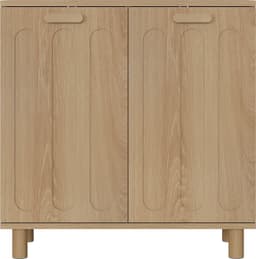 SONNENH Wassorteerder in kast met 2 uitneembare wasmanden en kantelfronten - Eikenlook - 66 x 35 x 67 cm — thumbnail 1