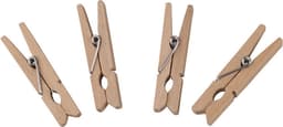 24x knijpers - Houten knijpers - Wasknijpers - Houten knijpertjes - Fotoknijpers - Knutselen - Decoratie - Kleine wasknijpers - Wooden clothespins - Houtkleur - 4,5 cm - Jonyx — thumbnail 3