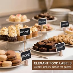 Set van 20 mini borden voor schrijven, houten knijpers met clip, krijtbordclips, kleine clips voor foto's, plantenstekers, memobord, voedsellabels en decoratie, multifunctionele kleine borden — thumbnail 3