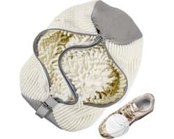 2-in-1 Waszak voor Schoenen, Herbruikbare Waszak voor de Wasmachine met Rits, 360° Reiniging voor Sneakers en Sportschoenen, Wit