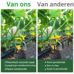 Tuin beveiligen haringen, 6 inch tuin palen gegalvaniseerd landschap nietjes, groene tuin U-vormige netpennen metalen gras pinnen beveiligen pinnen Spikes voor onkruid barrière stof (20 stuks) — thumbnail 2