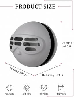 Wasbal voor wasmachine, 2 stuks, reinigingsballen, herbruikbaar, wasballen voor donsjassen, haarvanger, wasmachine voor kattenharen en hondenharen, voor kleding en huis — thumbnail 3