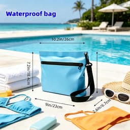 Tassen met ritssluiting, multifunctioneel, 2 maten, 6 kleuren, voor reizen, strand, zwembad, vissen, Blauw, modelo mediano, Waterdichte tas — thumbnail 4