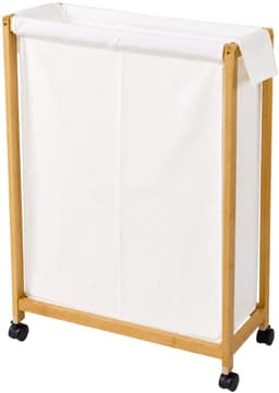 NUXIO - Bamboe wasmand op wielen, 55 x 28 x 80 cm — thumbnail 1