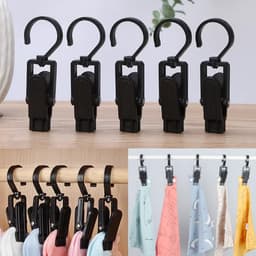 QTTVBTNA -20 Stuks Draaibare Handdoekclips met Haak – Antislip & Roestvrij – Kunststof Wasknijpers voor Binnen en Buiten, Keuken en Badkamer — thumbnail 4