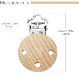 Houten Fopspenen Klemmen - 10 Stuks Met 3 Gaten — thumbnail 5