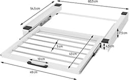 Universeel Tussenframe 60,5x54,5cm met Uitschuifbare Handdoekhouder voor Wasmachine en Droger — thumbnail 3
