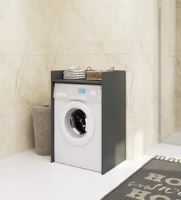 Wasmeubel voor Wasmachine en Wasdroger - Ruimtebesparend en Modern Design - 64 cm Grafietgrijs — thumbnail 4