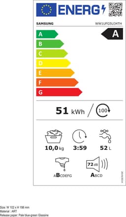 Samsung WW1UFG5U34TH 5000-serie - Wasmachine - 10 kg - AI Ecobubble™ met witte display - 5 jaar garantie in Nederland — thumbnail 2
