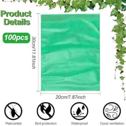 100 Stuks Druivenbeschermzakken - Vliesstof Tuin Nettas met Trekkoord voor Fruitbescherming — thumbnail 3