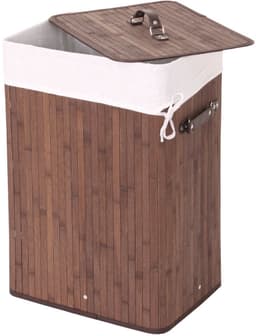 Wasmand MCW-C21, Wasbox Wasbox Wasbox, bamboe 61x43x32cm 70l ~ bruin — thumbnail 1