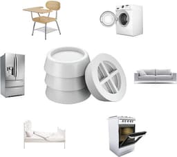 Set van 4 Wasmachine Dempers I Anti-Slip Matjes voor Wasmachines I Trillingsdempers En Geluiddempers I Voor Een Rustigere En Duurzamere Waservaring — thumbnail 2