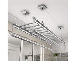 Plafond Droger - Waslijn Katrol - Kleding Drogen - Ruimtebesparend Ontwerp - 150 cm - Zilver