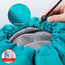 Dailygoods- Waszak Set van 2 - Opvouwbare Waszakken - 61 x 91 cm - Grijze/Bluwe Waszak - Hoogwaardige Oxford Stof - Met Trekkoord - Wasmand — thumbnail 5