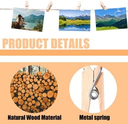 Dailygoods - 160 Stuks Houten Wasknijpers Klein - Mini Knijpers voor Foto's en DIY Decoratie — thumbnail 5