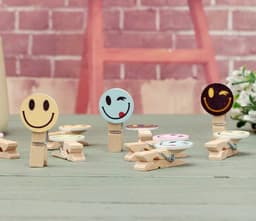 Houten Mini Clips - Fotohouders - Ambachten Maken - Vrolijk Ontwerp - 50 Stuks - Multicolor — thumbnail 4