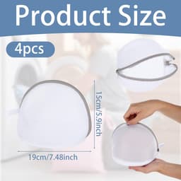 Solidchoice - Set van 4 Ondergoed Wasnetten met Rits — thumbnail 2