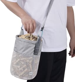 Wasknijper Tas - Kleding Pincet Zak - Wasknijpers Opbergen - Mesh Constructie - 17.8 cm x 25.4 cm - Grijs — thumbnail 5