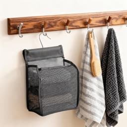 Wasknijperzakken om op te hangen, herbruikbare knijperzakken voor wasknijpers, praktische manden voor huis en tuin (zwart, grijs) — thumbnail 4