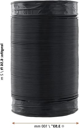Flexibele Afvoerslang 2m x 100mm met Slangklemmen - Ideaal voor Afzuigkappen en Drooginstallaties — thumbnail 2