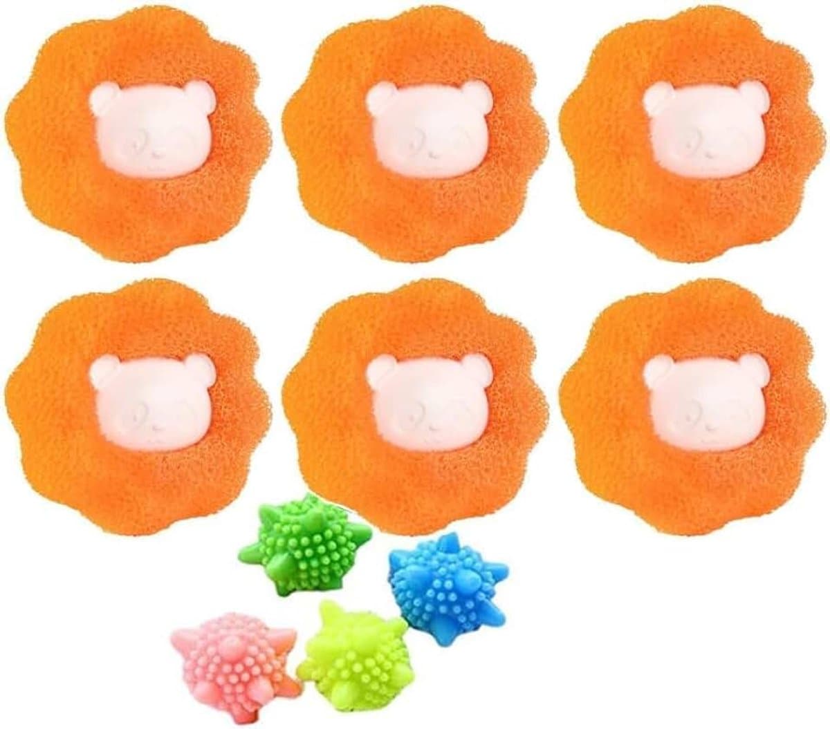 6 Stuks Wasballen Anti Klit Wasmachine Pluizenverwijderaar Bloemvorm Wasbol Wasgoed Reinigingsbal Herbruikbare Wasdroger Ballen Voor Kleding Dekens Jassen Handdoeken — afbeelding 1