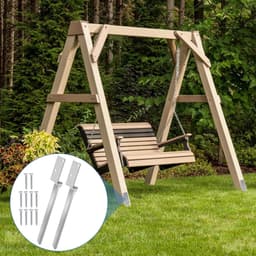 SnelShoppen - Set van 2 Swing Post Supports, L-Vormige 4 x 50 cm Impact Sleeves, Bodemankers van Gegalvaniseerd Staal voor Schommels en Houten Palen — thumbnail 3