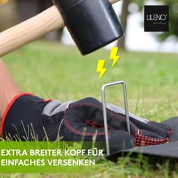 SnelShoppen - 100 x 14 x 3 cm onkruiddoek grondpinnen, perfect voor tenten, tuin, camping, duurzame en roestvrije grondankers — thumbnail 4