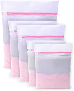 Thijox - Wasmachine wasnet-waszak voor beha, schoenen, ondergoed, babykleding, sokken, reizen, 5 stuks, met ritssluiting, duurzaam materiaal — thumbnail 1