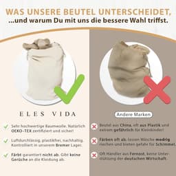 Solidchoice - Waszakken Set van 2, 50 x 75 cm, Katoen met Trekkoord — thumbnail 2