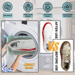 Thijox - Set van 2 Waszakken voor Schoenen, Herbruikbaar en Anti-Vervorming, 360° Schoonmaak met Verborgen Ritssluiting, Polyester-Nylon, 39 x 19 cm, — thumbnail 5