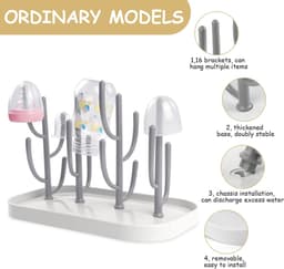 Dailygoods- Droogrek Duurzaam - Fles Droogrek - Accessoires Droger - Lichtgewicht - Verwijderbaar - Afmetingen 25,5x14,5x19 cm - Flesdroger — thumbnail 2
