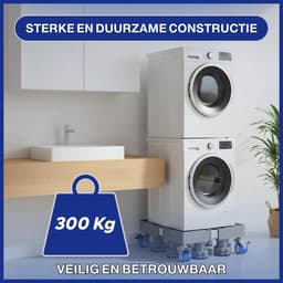 LUXEVI Wasmachine Verhoger met Wielen - Verstelbaar - 300 kg 8poten 4 wielen - Ook voor Droger & Koelkast - Zwart — thumbnail 3