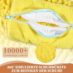 2 stuks schoenwaszakken, waszak, waszak, verbeterde schoenentas, multifunctionele bescherming, schoenwaszak voor wasmachine, anti-vervorming, sneakers, waszak, herbruikbare schoenen, waszak (geel) — thumbnail 4