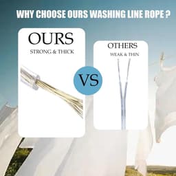 Waslijn uittrekbaar - Transparant - 30 meter - Stalen kern met PVC coating - Voor buitengebruik en camping — thumbnail 3