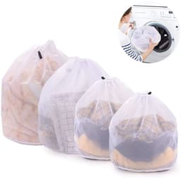 Deze vierdelige wasmachinezakkenset heeft een trekkoordsluiting en bevat wasnetjes, kleding, ondergoed, sokken, kousen, enz. — thumbnail 2