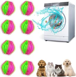 Wasmachine, 8 stuks haarvanger voor wasmachine, verwijdert dierenharen, herbruikbaar, wasbal, anti-haarbal, wasmachine voor kleding en beddengoed — thumbnail 2