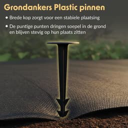 Plastic grondankers 50 stuks - UV-stabiel - ribbelconstructie - ideaal voor onkruiddoek - SnelShoppen — thumbnail 5