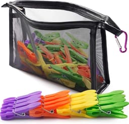 Kledingknijpers met Mand, Plastic Klammer met Tas voor Kledingknijpers, Ideaal voor Was, Foto's en Papieren — thumbnail 1