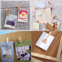 Houten knijpers - Prikspelden punaises - Handwerk en kantoor - Natuurlijk hout materiaal - 50 stuks - Natuurlijk — thumbnail 2