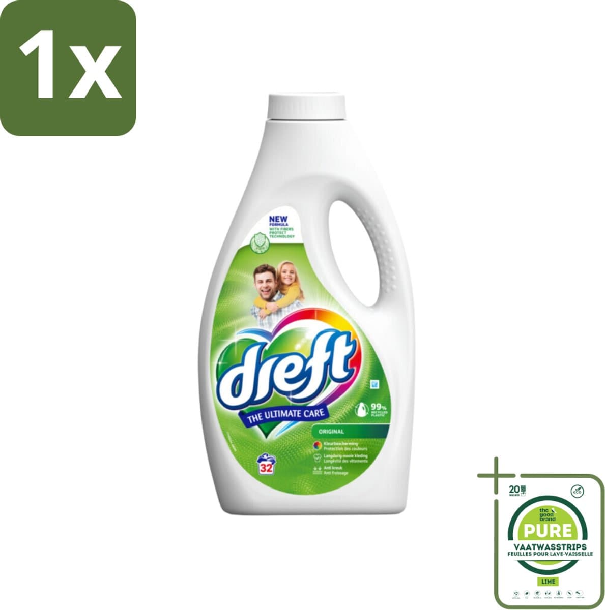 1 x Dreft Vloeibaar Wasmiddel Origineel 32 Wasbeurten 1,4 liter - Wasmiddel - Gekleurde Was - Wasverzachter - Wasformule - Wasgeur — afbeelding 1